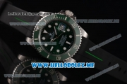 Rolex Submariner Swiss ETA 2836 Automatic Steel Case with Green Rubber Strap and Green Dial Dot Markers