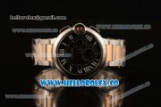 Cartier Ballon Bleu De Chrono Swiss Valjoux 7750 Automatic Two Tone Case with Black Dial and Two Tone Bracelet - (H)