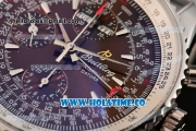 Breitling Montbrillant Datora Chrono Swiss Valjoux 7751 Automatic Steel Case/Bracelet with Brown Dial and Stick Markers - 1:1 Original (J12)