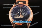 Tag Heuer Mikrogirder 2000 Chrono Miyota Quartz Rose Gold Case with Black Dial and Rubber Strap - Orange Second Hand