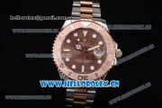 Rolex Yacht-Master 40 Asia 2813 Automatic Two Tone Case/Bracelet with Brown Dial and Dot Markers