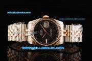 Rolex Datejust Oyster Perpetual Automatic Movement Steel Case with Green Roman Numerals and Two Tone Strap