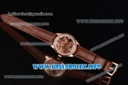 Patek Philippe Complicated Skeleton Asia Automatic Rose Gold Case with Skeleton Dial and Brown Leather Strap (GF)