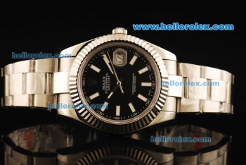 Rolex Datejust II Rolex 3135 Automatic Movement Full Steel with Black Dial and White Stick Markers