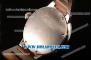 Cartier Rotonde De Miyota Quartz Two Tone Case/Bracelet with Brown Dial