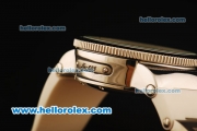 Ulysse Nardin Maxi Marine Chronograph Miyota OS20 Quartz Steel Case with White Dial and White Rubber Strap