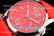 Chopard Mille Miglia Gran Turismo XL Miyota OS2035 Quartz Steel Case with Red Dial and Red Rubber Bracelet