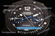 Panerai PAM 617 Luminor Submersible Flyback Asia Automatic Titanium Case with Black Dial and White Dot Markers