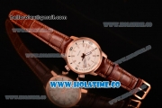 IWC Aquatimer Vintage 1967 Asia Automatic Rose Gold Case with White Dial Stick Markers and Brown Leather Strap