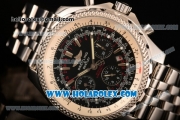 Breitling Bentley Motors Swiss Valjoux 7750 Automatic Steel Case/Bracelet with Black Dial and Silver Stick Markers