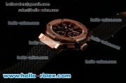 Hublot Big Bang Chrono Clone HUB4100 Automatic Rose Gold Case with Black Rubber Strap Black Dial