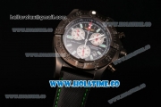 Breitling Avenger Skyland Chrono Swiss Quartz PVD Case with Black Dial and Green/Black Nylon Strap