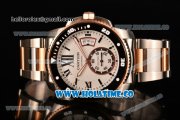 Cartier Calibre de Cartier Diver Swiss ETA 2824 Automatic Two Tone with White Dial Roman Numeral Markers and Rose Gold Bezel (ZF)