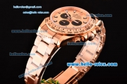 Rolex Daytona Chronograph Swiss Valjoux 7750-SHG Automatic Rose Gold Case with Rose Gold Dial and White Stick Markers