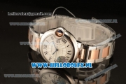 1:1 Cartier Ballon Bleu De 2671 Auto Steel/Rose Gold Case with White Dial and Two Tone Bracelet