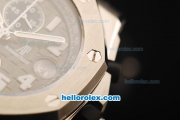 Audemars Piguet Royal Oak Offshore Grey Themes Chronograph Swiss Valjoux 7750 Automatic Movement Titanium Case with Black Rubber Strap-Run 12@Sec