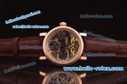 Patek Philippe Skeleton Tourbillon SM Phase Automatic Rose Gold Case Brown Leather Strap