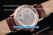 Audemars Piguet Jules Audemars Skeleton Tourbillon Asia ST25 Automatic Rose Gold Case Brown Dial Roman Numeral Markers and Brown Leather Strap