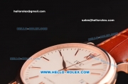 IWC Portofino Vintage Swiss ETA 2892 Automatic Rose Gold Case with Brown Leather Strap and White Dial