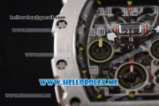 Richard Mille RM 011 Felipe Massa Flyback Swiss Valjoux 7750 Automatic Steel Case with Skeleton Dial and Yellow Leather Strap Yellow Markers