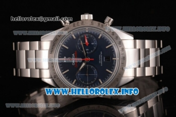 Omega Speedmaster'57 Chronograph Clone Omega 9300 Automatic Steel Case/Bracelet with Blue Dial and Stick Markers (EF)