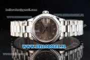 Rolex Datejust Swiss ETA 2671 Automatic Steel Case with Grey Dial Diamonds Markers and Steel Bracelet (BP)