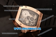 Richard Mille RM 018 Tourbillon Hommage a Boucheron Rose Gold Case with 9015 Auto Skeleton Dial and Black Rubber Strap