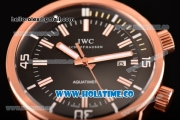 IWC Aquatimer Vintage 1967 Asia Automatic Rose Gold Case with Black Dial White Stick Markers and Black Rubber Strap