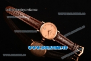 Patek Philippe Calatrava Miyota Quartz Rose Gold Case with Diamonds Markers and Rose Gold Dial