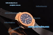 Hublot Big Bang King Swiss Valjoux 7750-CHG Automatic Rose Gold Case with stick Markers and Black Rubber Strap