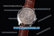 Audemars Piguet Jules Audemars Grand Complication Asia ST16 Automatic Steel Case Brown Dial Stick Markers and Brown Leather Strap (EF)