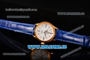 Rolex Cellini Time Asia 2813 Automatic Yellow Gold Case White Dial Blue Leather Strap and Stick/Roman Numeral Markers