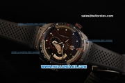 Tag Heuer Carrera Calibre 36 Swiss Valjoux 7750 Automatic Movement Titanium Case with Brown Dial and Black Rubber Strap