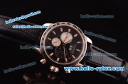 Chopard Chronometer Automatic Rose Gold Case with Black Dial and Black Leather Strap