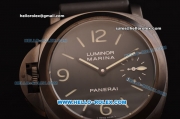 Panerai Special Edition 2002 Luminor Marina Left Handed Swiss ETA 6497 Manual Winding PVD Case with Black Dial and Black Rubber Strap - 1:1 Original