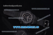 Hublot King Power Diver Oceanographic 4000 Clone HUB4100 Automatic Carbon Fiber Case with Black Dial Black Rubber Strap and Stick Markers