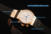 Ulysse Nardin Maxi Marine Chronograph Swiss Valjoux 7750 Automatic Movement Gold Case with White Dial and Black Rubber Strap