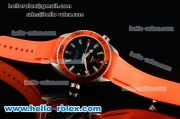 Omega Seamaster Planet Ocean Swiss ETA 2824 Clone 8500 Automatic Steel Case with Black Dial Orange Rubber Strap