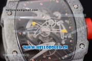 Richard Mille RM027-2 Miyota 9015 Automatic Carbon Fiber Case with Skeleton Dial Dot Markers and Black Nylon Strap