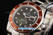 Rolex Submariner Swiss ETA 2836 Automatic Movement Full Steel with Brown Bezel-Black Dial and White Markers