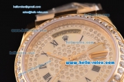 Rolex Masterpiece Swiss ETA 2836 Automatic Full Gold with Diamond Bezel and Diamond Dial