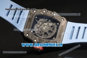 Richard Mille RM35-02 Carbon Fiber With Miyota 9015 Movement 1:1 Clone Blue Rubber