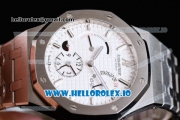 Audemars Piguet Royal Oak Double Time Chrono Asia Automatic Steel Case White Dial With Stick Markers Steel Bracelet