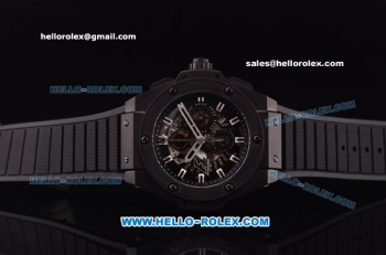 Hublot King Power F1 Swiss Valjoux 7750 Automatic PVD Case with Black Dial and Black Rubber Strap