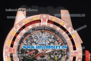 Richard Mille RM60-01 Asia Automatic Rose Gold Case with Skeleton Dial Black Rubber Strap and Stick/Arabic Numeral Markers