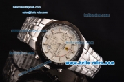 Ferrari Chrono Miyota OS20 Quartz Steel Case PVD Bezel with Steel Strap and White Dial