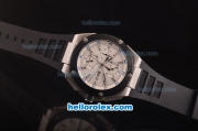 IWC Ingenieur Doppelchronograph Asia ST17 Automatic Steel Case with PVD Bezel and White Dial - 7750 Coating