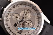 Tag Heuer Mikrogirder 2000 Chronograph Miyota Quartz Steel Case with Silver Dial and Black Rubber Strap