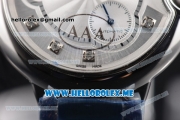 Cartier Ballon Bleu De Large Asia 2813 Automatic Stainless Steel Case/Bracelet with Silver Dial and Diamonds Markers