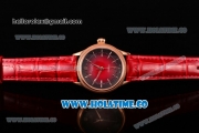 Rolex Cellini Time Asia 2813 Automatic Rose Gold Case with Rose Gold Stick Markers and Black/Red Dial
